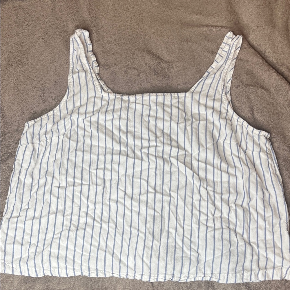 Time and Tru Blue and White Striped Camisole